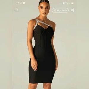 Black Silver Rhinestone Dress